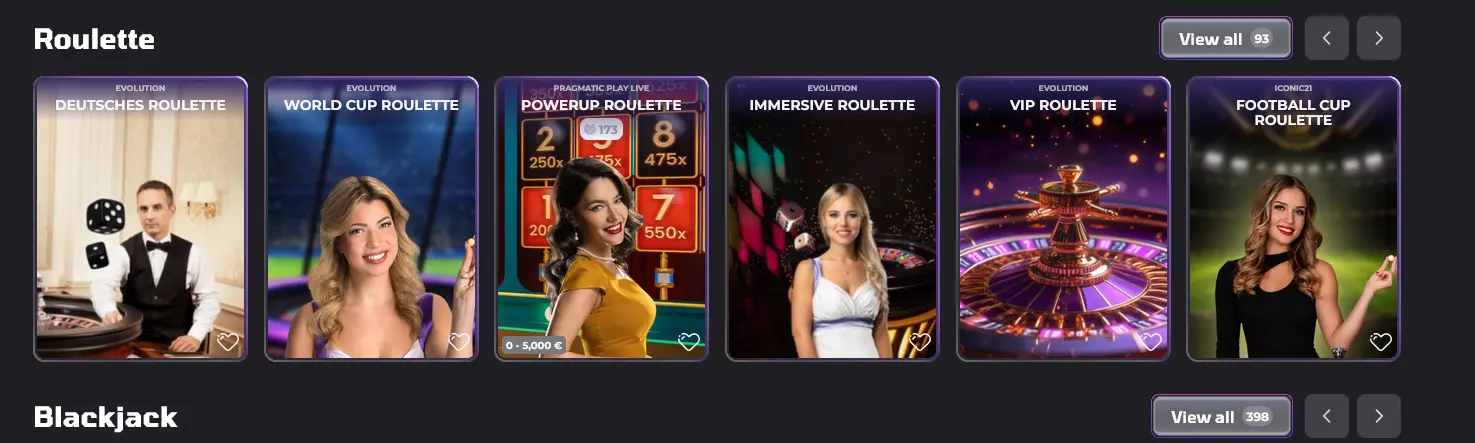 Živá ruleta Deutsches Roulette a Immersive Roulette v Luckycapone Casino